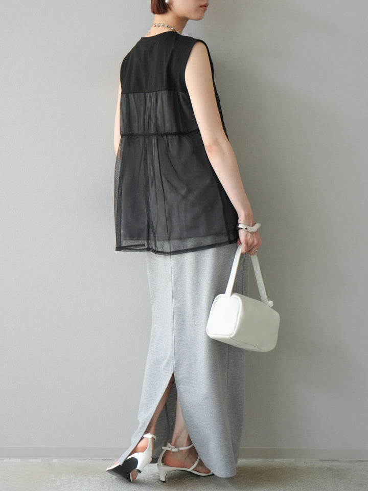 [予約]スウェットロングスカート/グレー