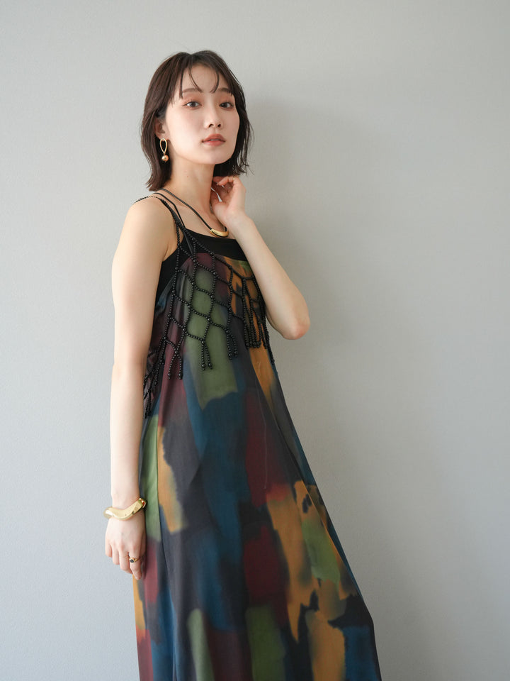 [予約]ビーズビスチェ/チャコール