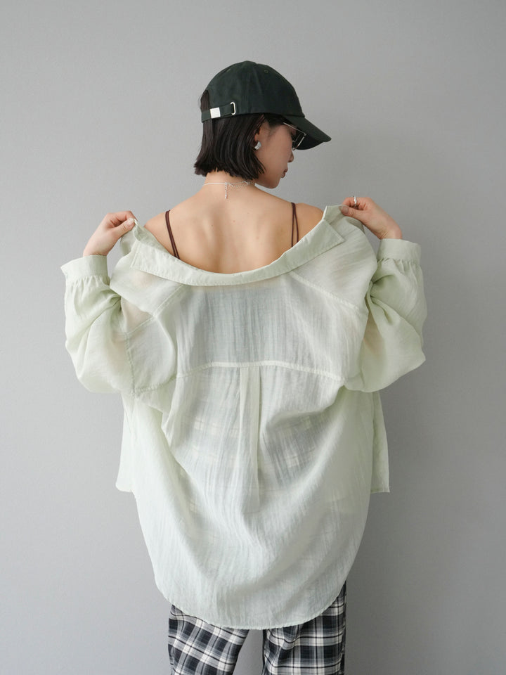 [予約]ドライタッチシアーオーバーシャツ/ミント