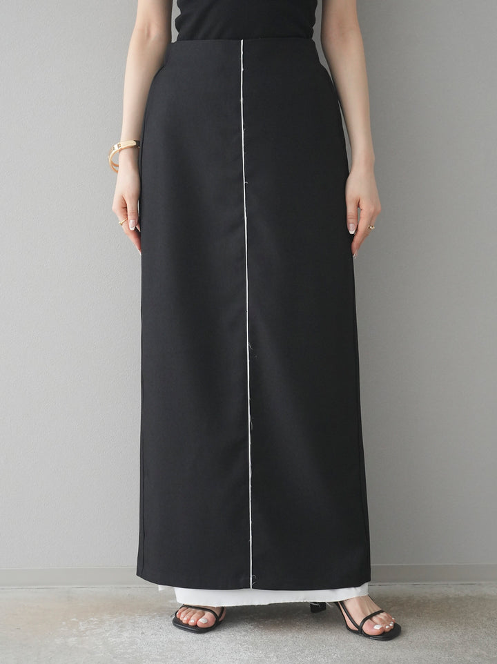 【預購】鏤空疊層半身裙/黑色