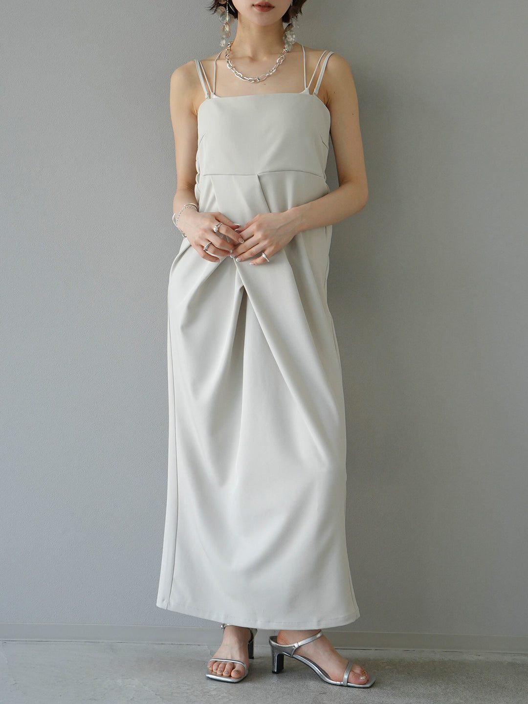 [Pre-order] 2WAY Draped Camisole Dress/Ivory