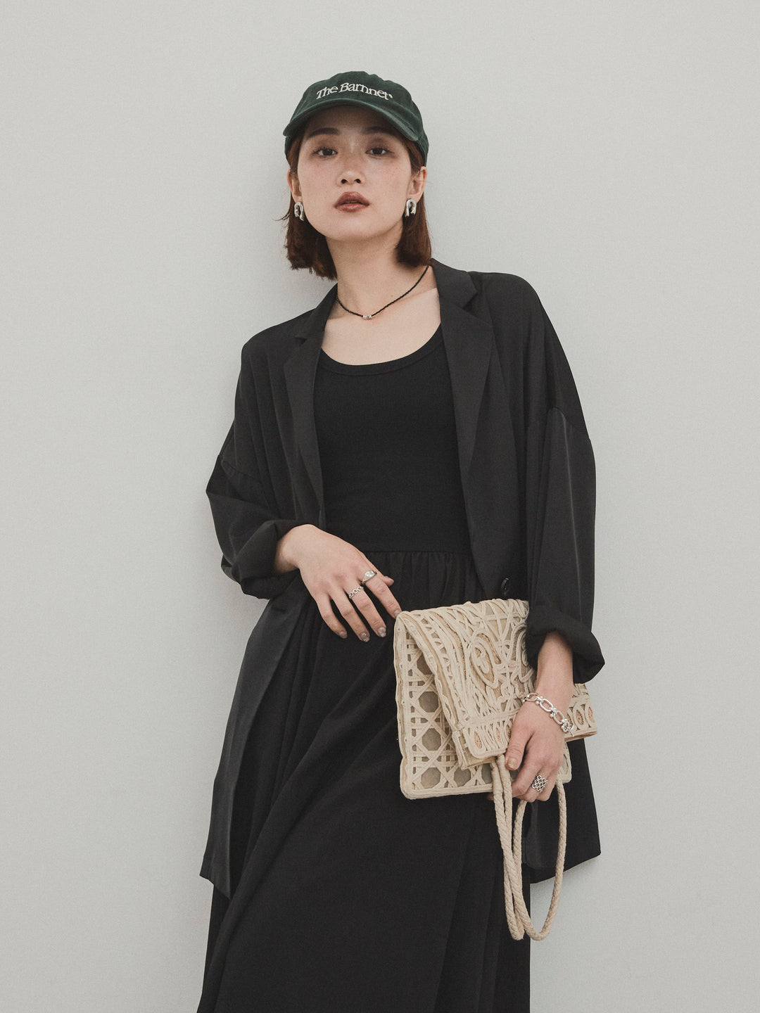 [予約]リブドッキングフレアワンピース/ブラック