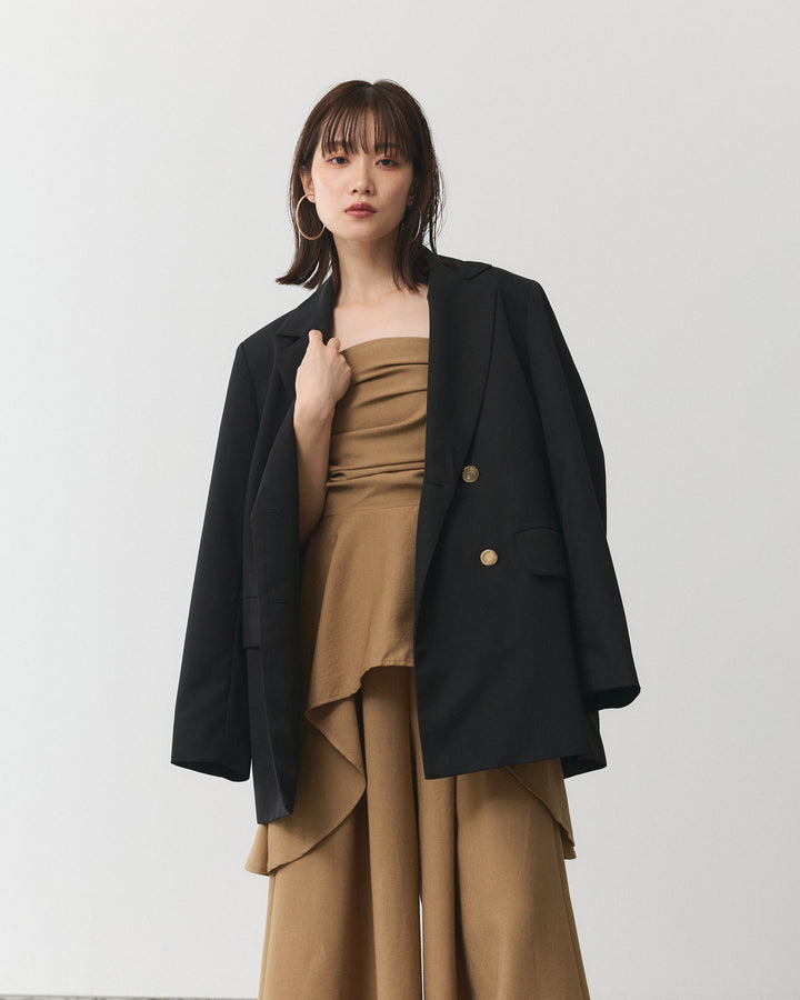 [予約]ダブルブレストオーバージャケット/ブラック