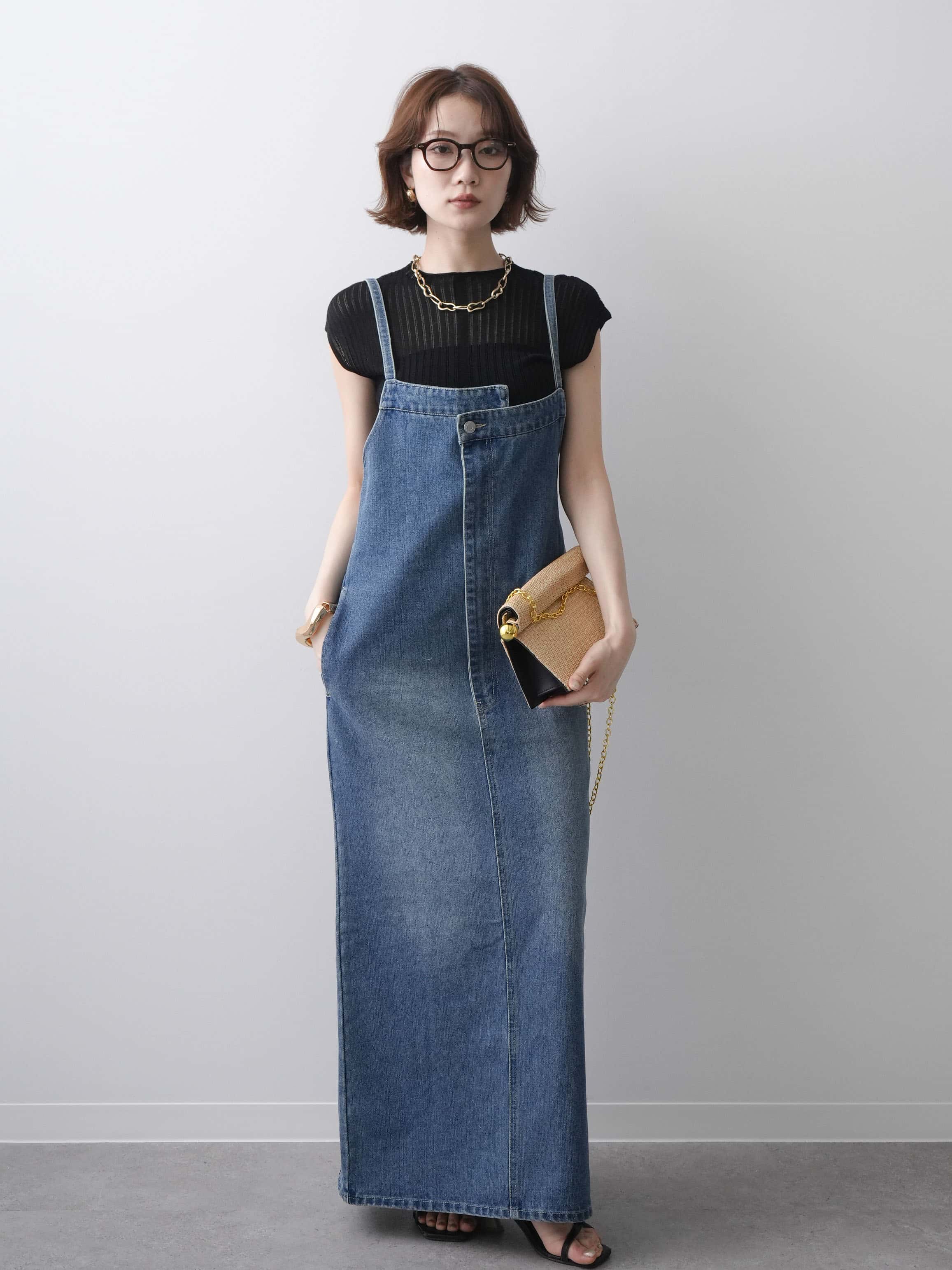 美品】DIESEL デニムプリントトップス／タイトシルエット　シアートップス 予約]シアーリブフレンチニットトップス/black – Lumier