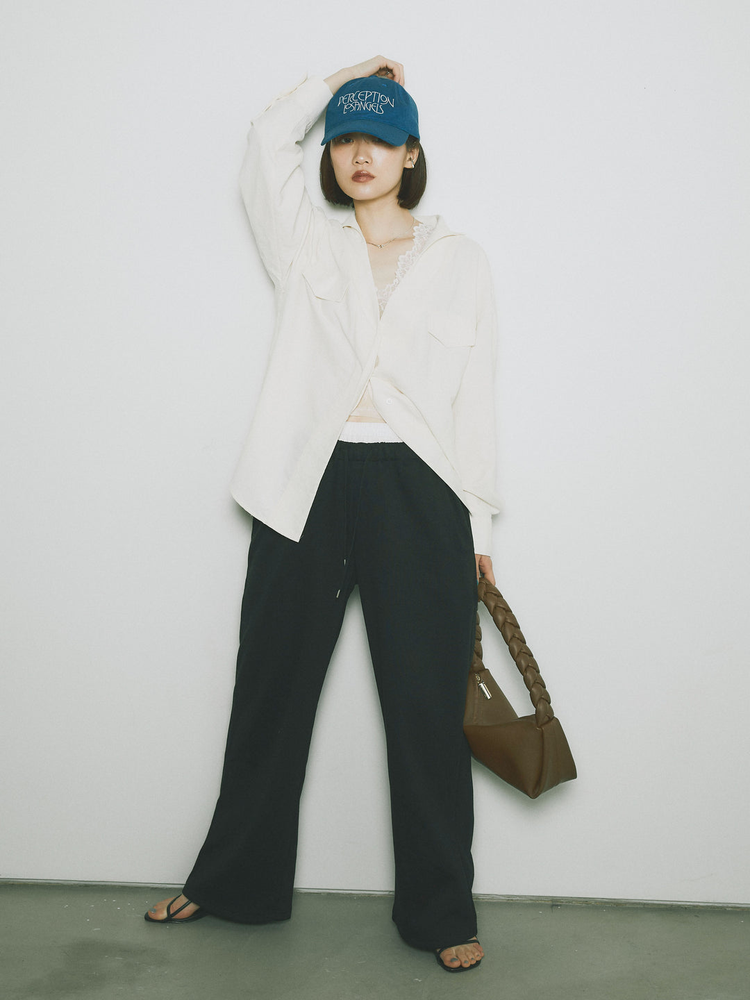 [予約]ダブルウエストスウェットパンツ/ブラック