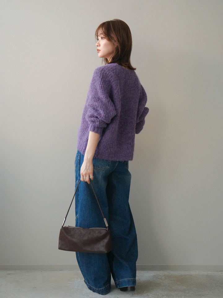 [予約]デザインステッチカーブデニムパンツ/navy