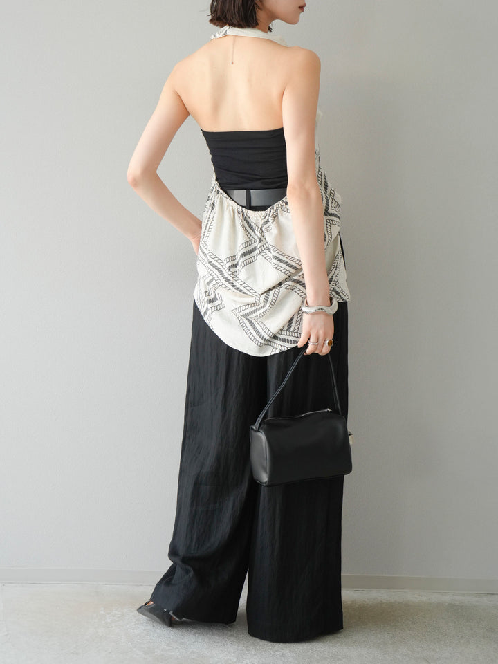 【預購】寬褲配大皮帶/黑色