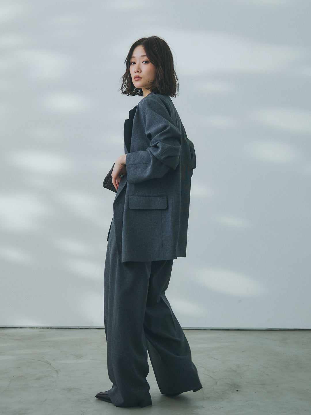 【Allure】[SET]杢調ライトテーラードジャケット+杢調ライトテーラードジャケット(2set)