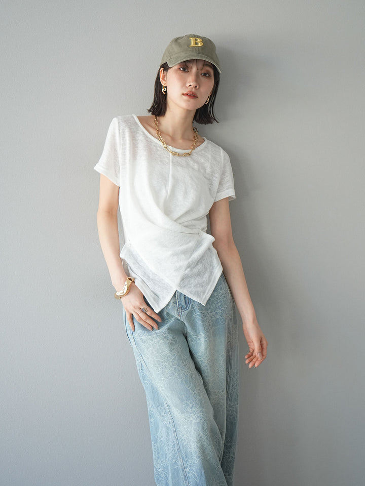 [予約]カシュクールシアーニットプルオーバー/ホワイト