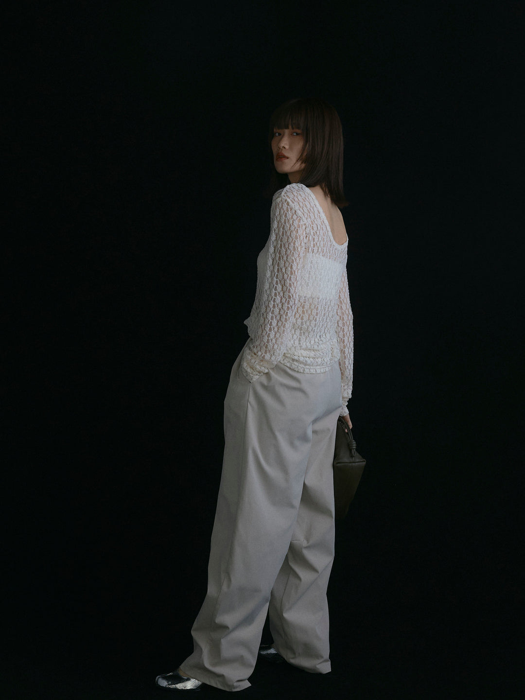 [予約]タフタワイドカーブパンツ/アイボリー