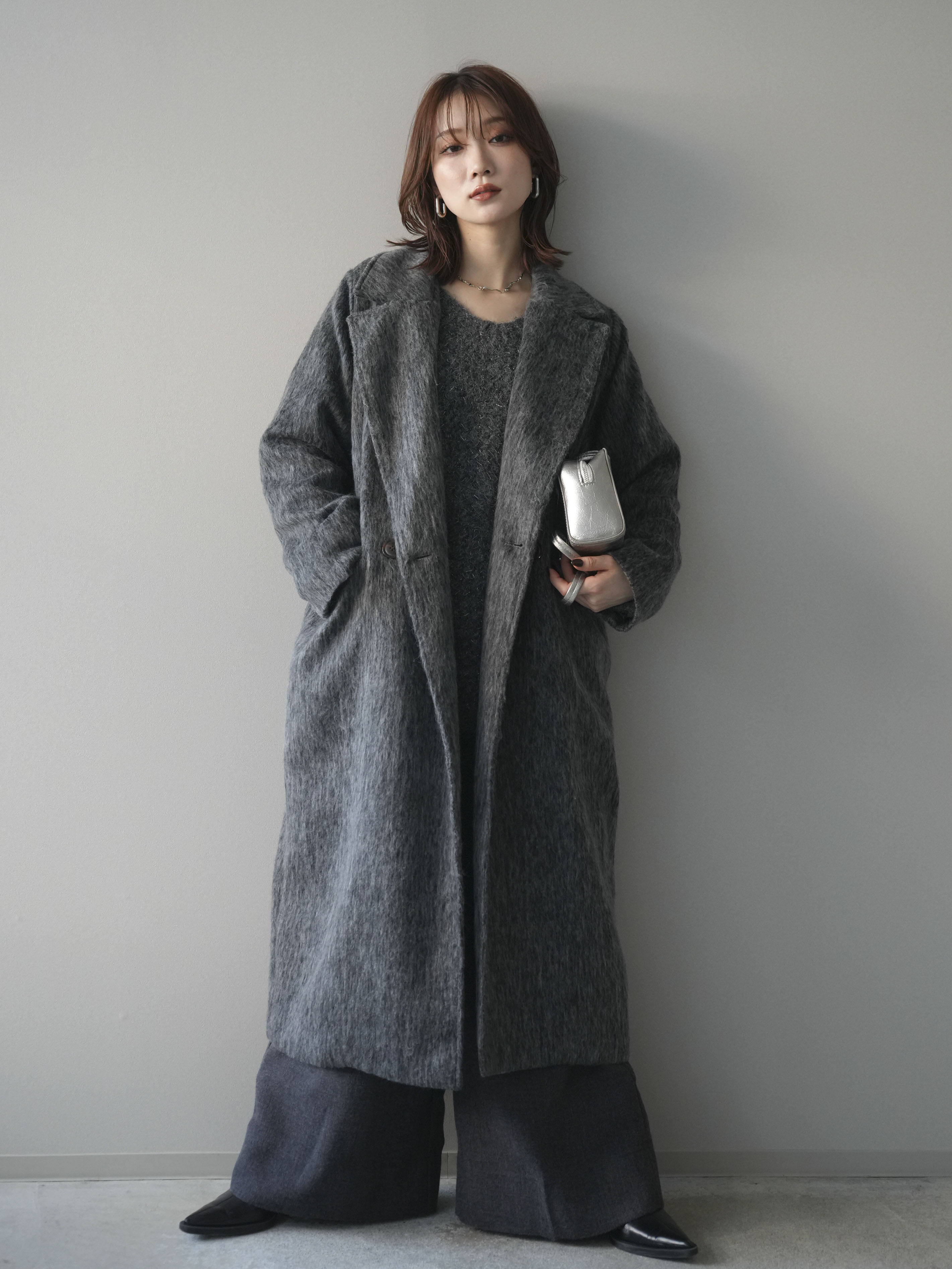 予約]ソフトシャギーチェスターコート/charcoal – Lumier