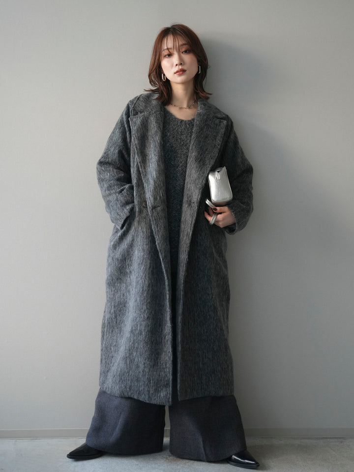 [予約]ソフトシャギーチェスターコート/charcoal