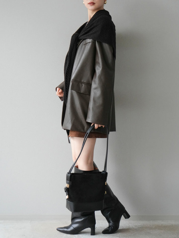 [予約]スエードペチパンツ付ミニスカート/ブラウン