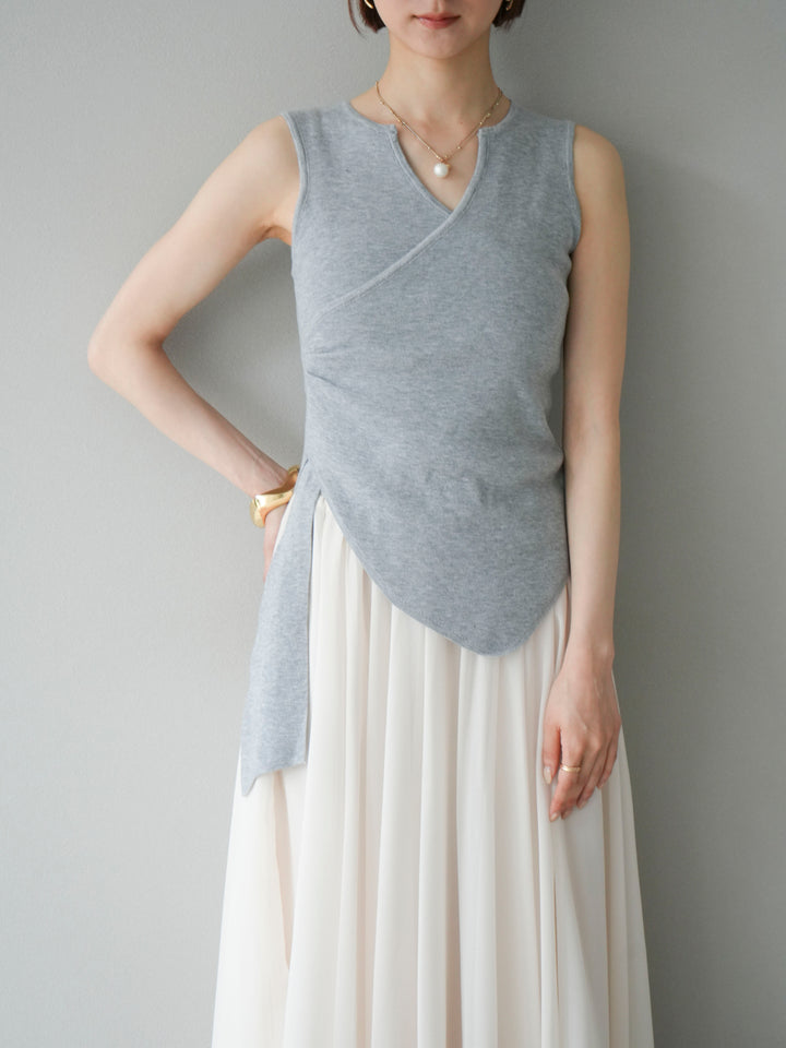 【預購】Cache-Coeur 無袖針織上衣/灰色