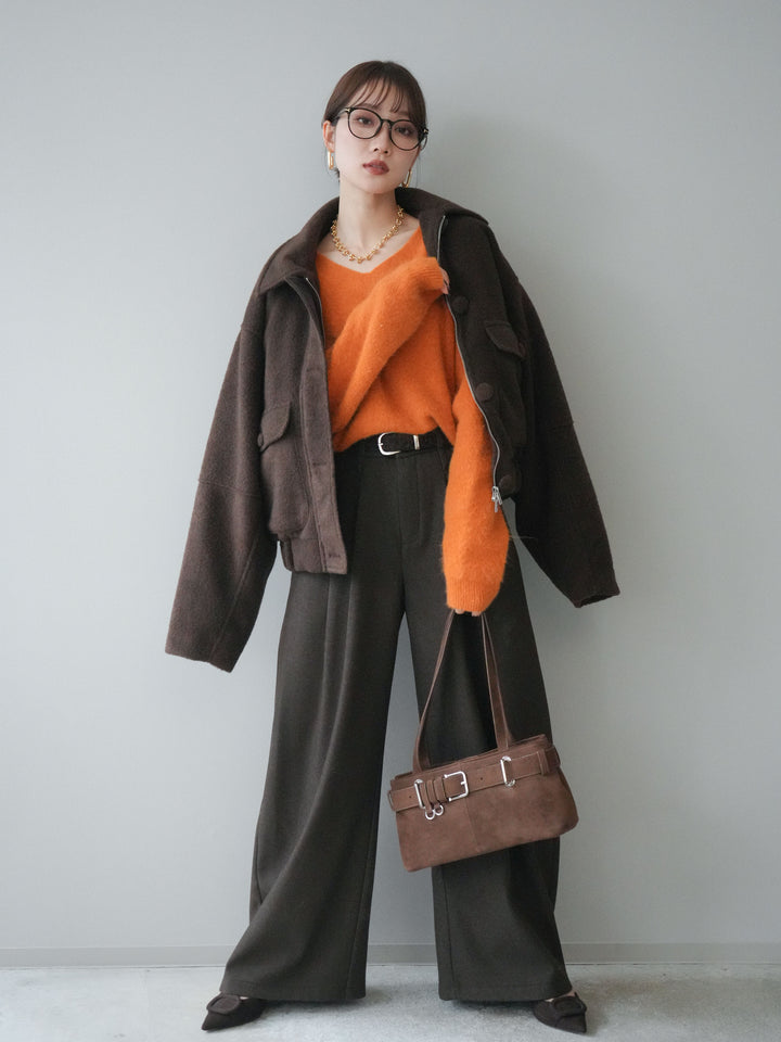 [予約]ウールライクフライトジャケット/brown