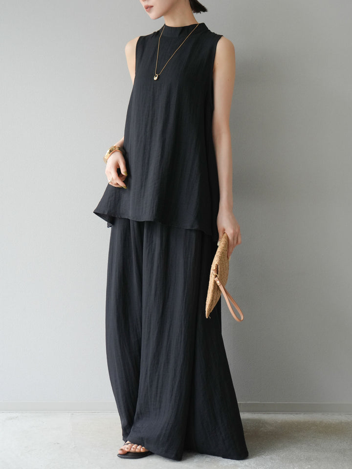 [SET]ホルターネックバックスリットブラウス＆スーパーワイドパンツSET UP(2set)