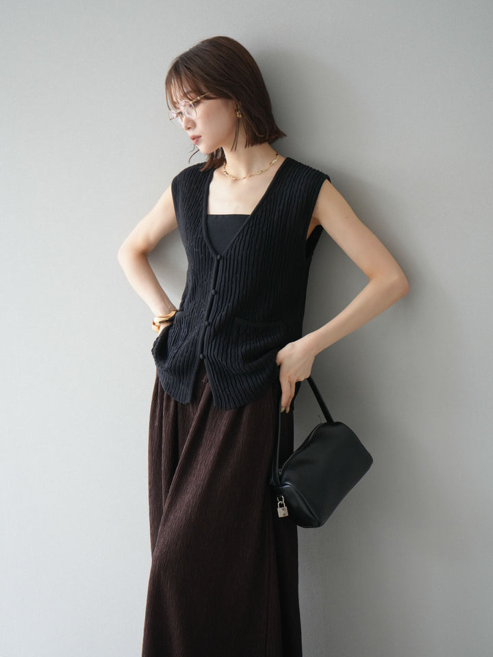 [預購] 波夏針織背心/黑色