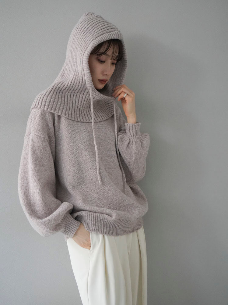 予約]バラクラバSETニットプルオーバー/グレージュ – Lumier