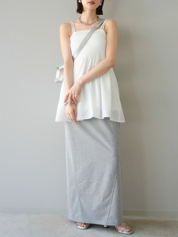 [予約]スウェットロングスカート/グレー