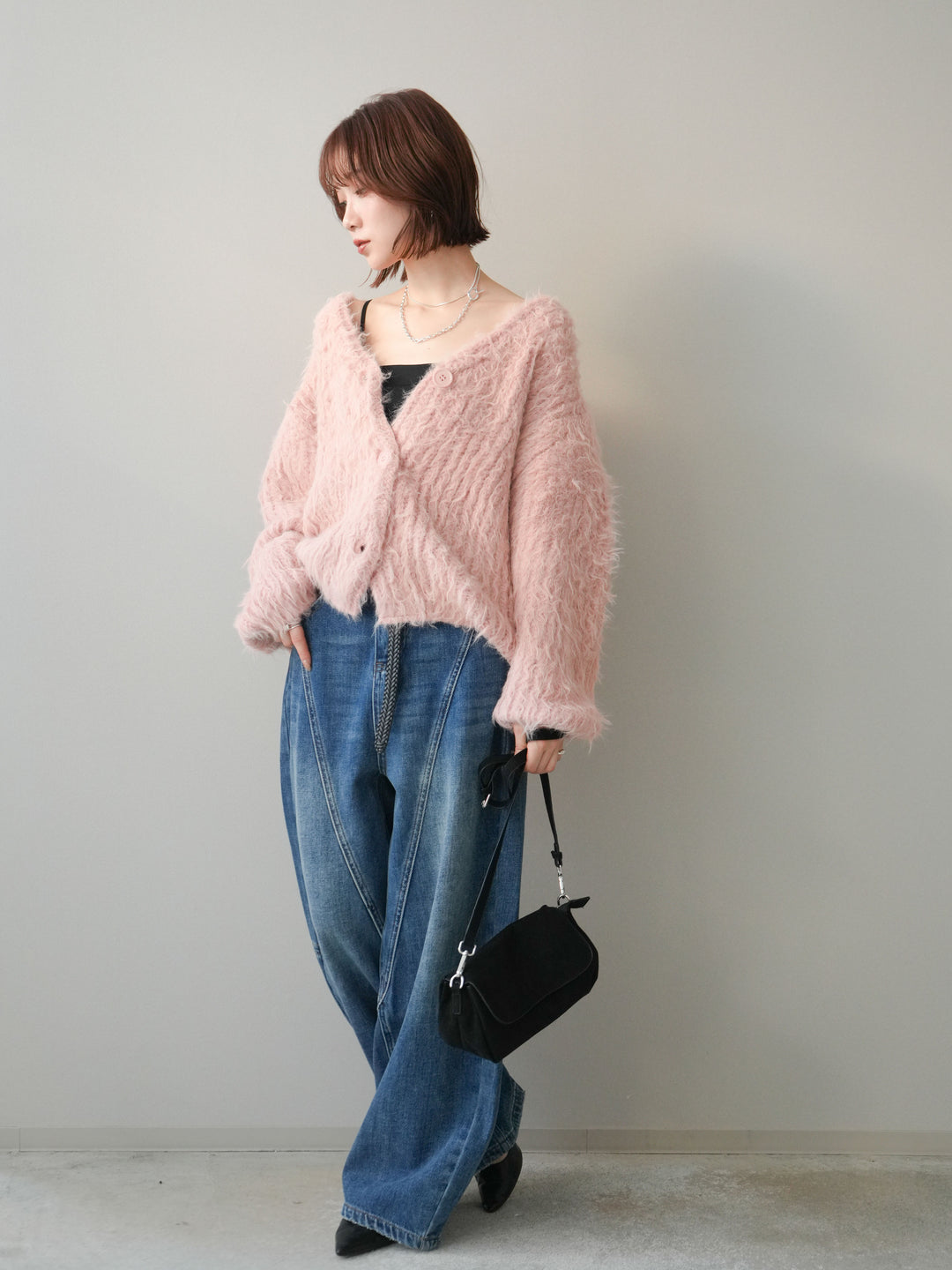 [SET]裏起毛加工デニムカーブパンツ+裏起毛加工デニムカーブパンツ(2set)
