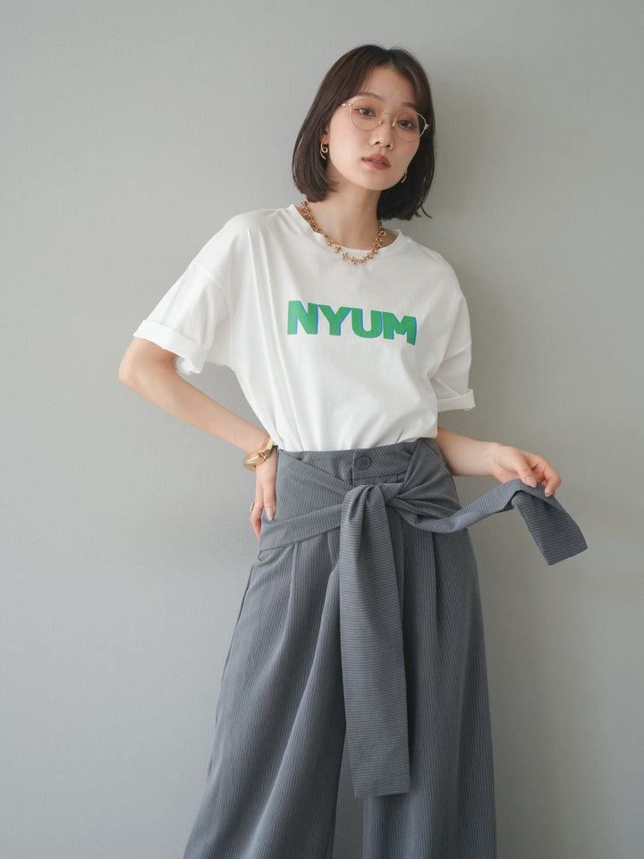 [預購] “NYUM” 標誌印花 Dry Touch 棉質 T卹/米白色