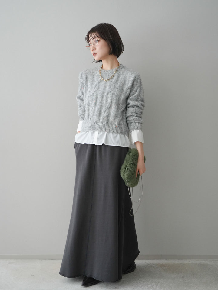 [予約]スウェットフレアロングスカート/sumikuro