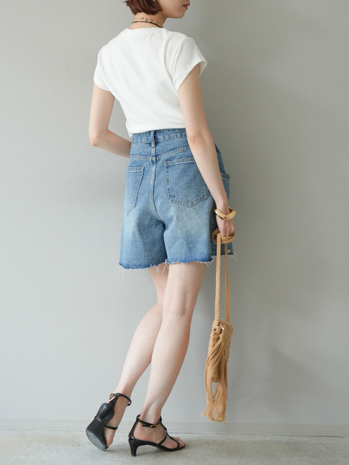 【預購】寬鬆半身牛仔褲/藍色