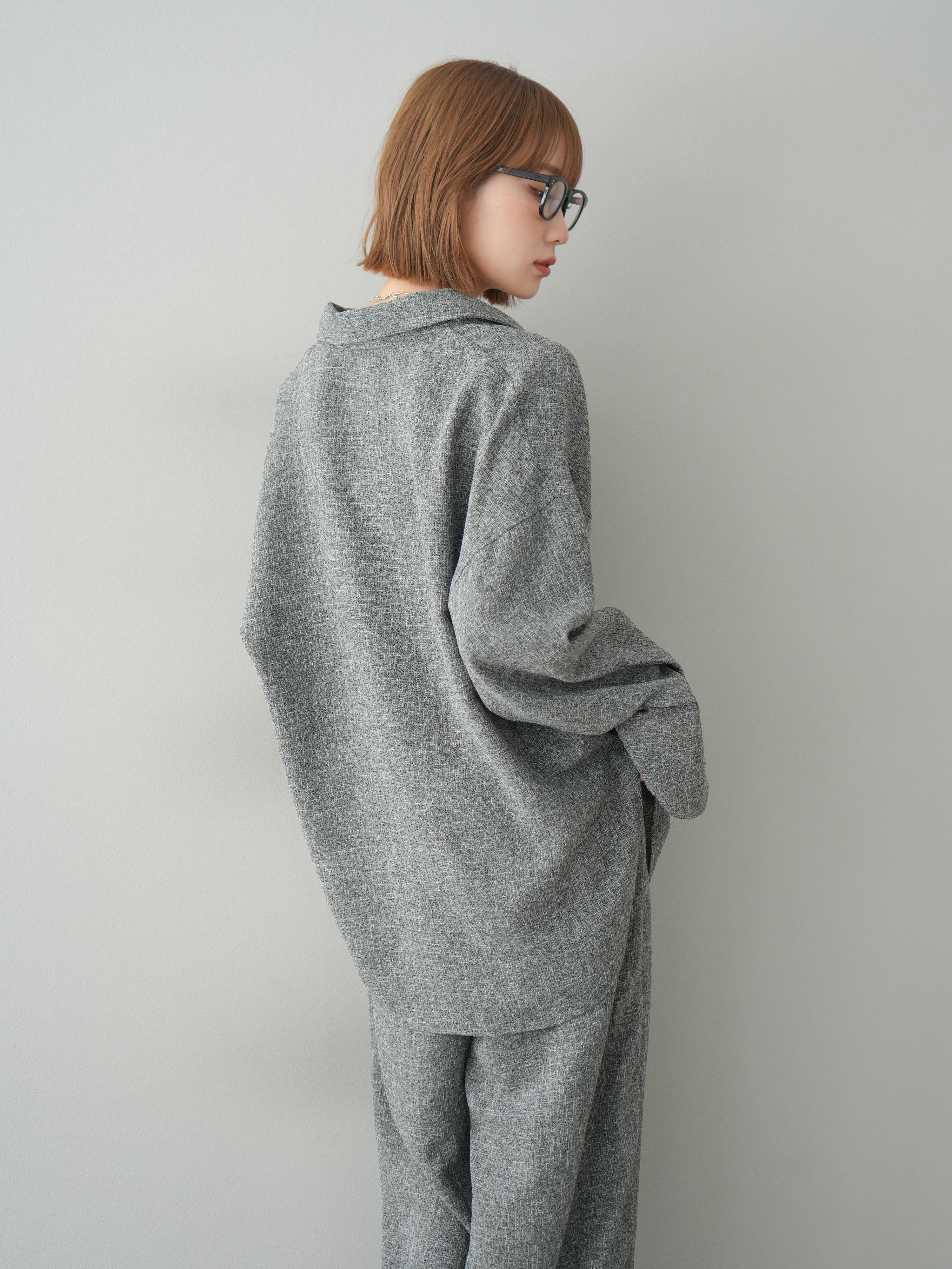 予約]サマーツイードビッグカフスオーバーシャツ/グレー – Lumier