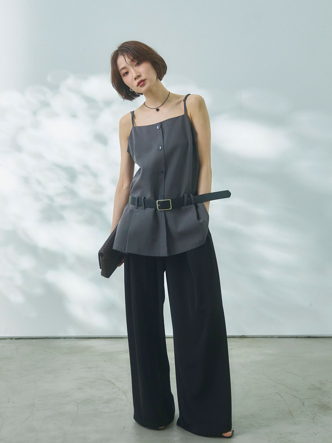 【Allure】[SET]ベルト付テーラードキャミソール+ベルト付テーラードキャミソール(2set)