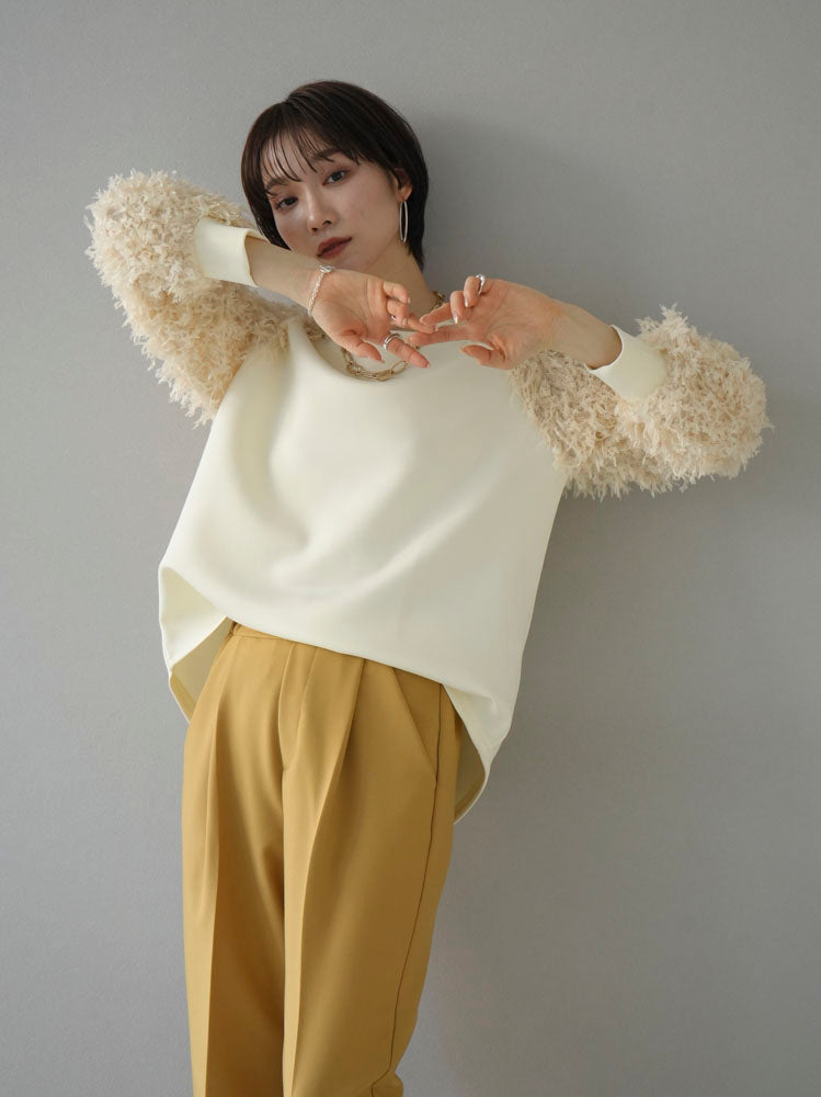 [Pre-order] Shaggy-colored ponte pullover/ivory