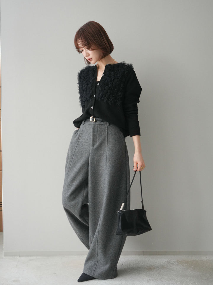 [予約]ウールタッチカーブパンツ/gray