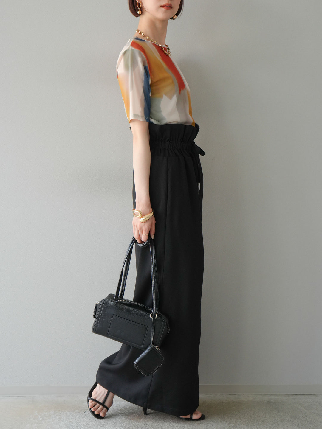 [套裝] 水彩藝術透視T卹 + Heather Ester 褶皺拉鍊裙 (2套)