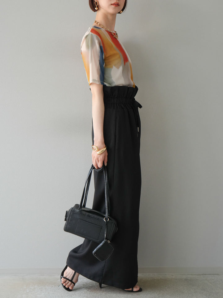 [套裝] 水彩藝術透視T卹 + Heather Ester 褶皺拉鍊裙 (2套)