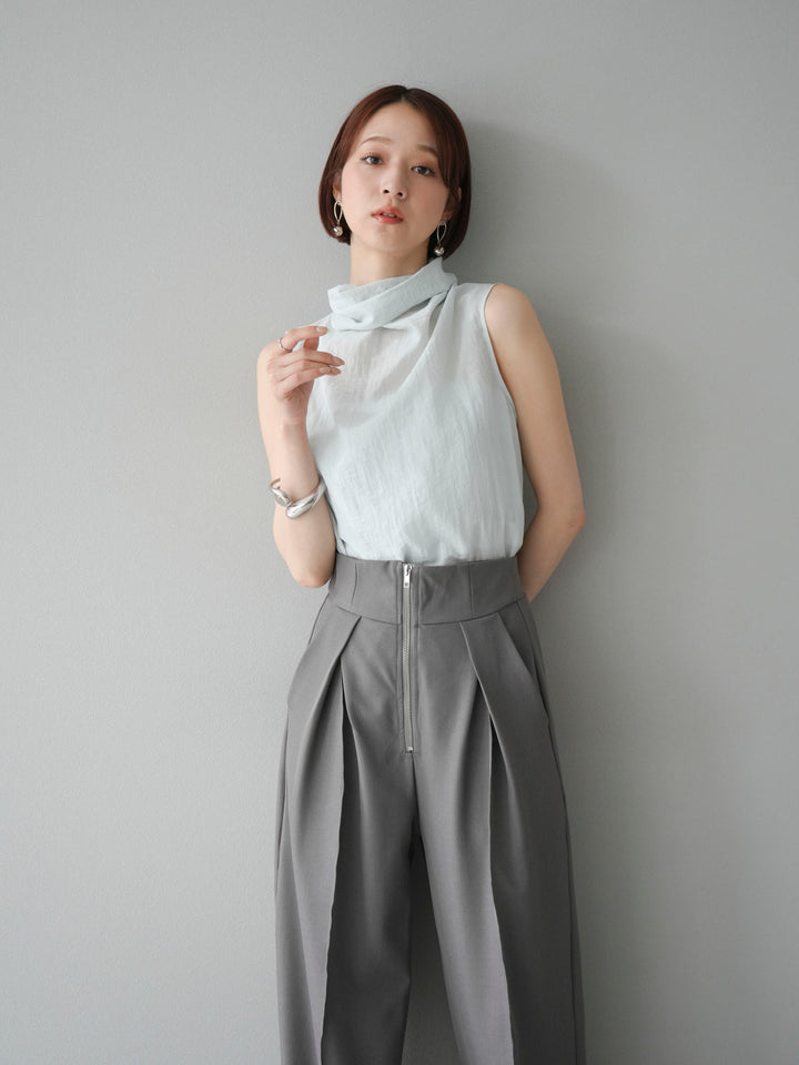 [SET]バックタイノースリーブブラウス+バックタイノースリーブブラウス(2set)