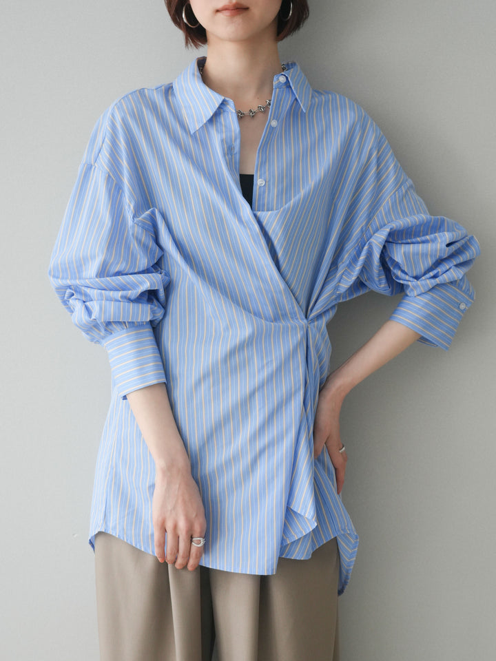 [SET]2wayルーズストライプシャツ+2wayルーズストライプシャツ(2set)