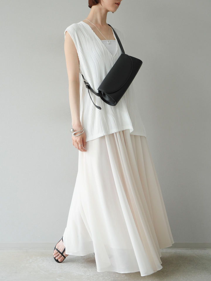 [予約]シフォンフレアスカート/アイボリー