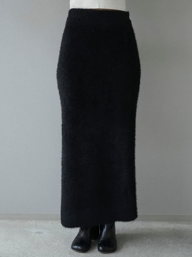 [Pre-order] Shaggy knit tight skirt/black