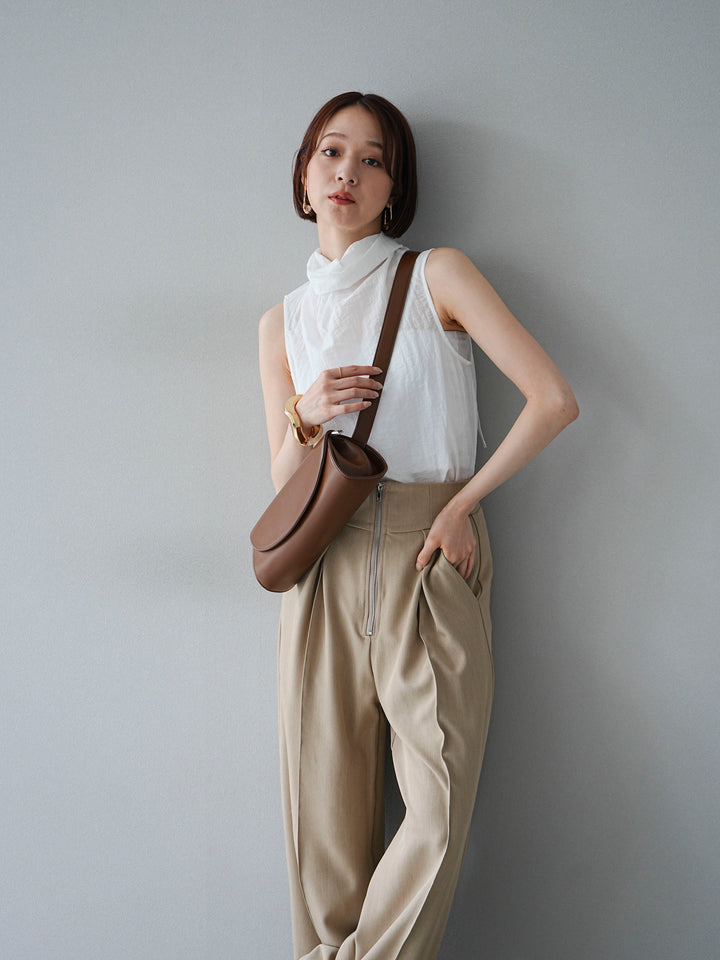 [予約]バックタイノースリーブブラウス/アイボリー