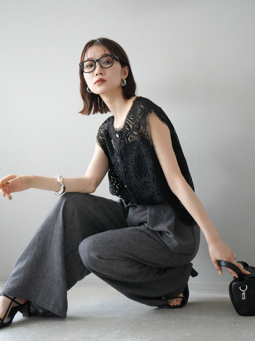 [予約]ブロックレースベスト/ブラック