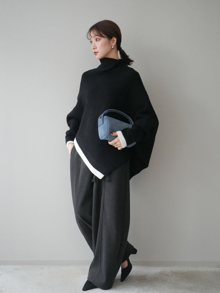 [SET]ベルト付裏起毛センターシームカーブパンツ+ベルト付裏起毛センターシームカーブパンツ(2set)