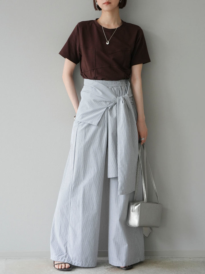 【預購】緊身胸衣設計T卹/棕色