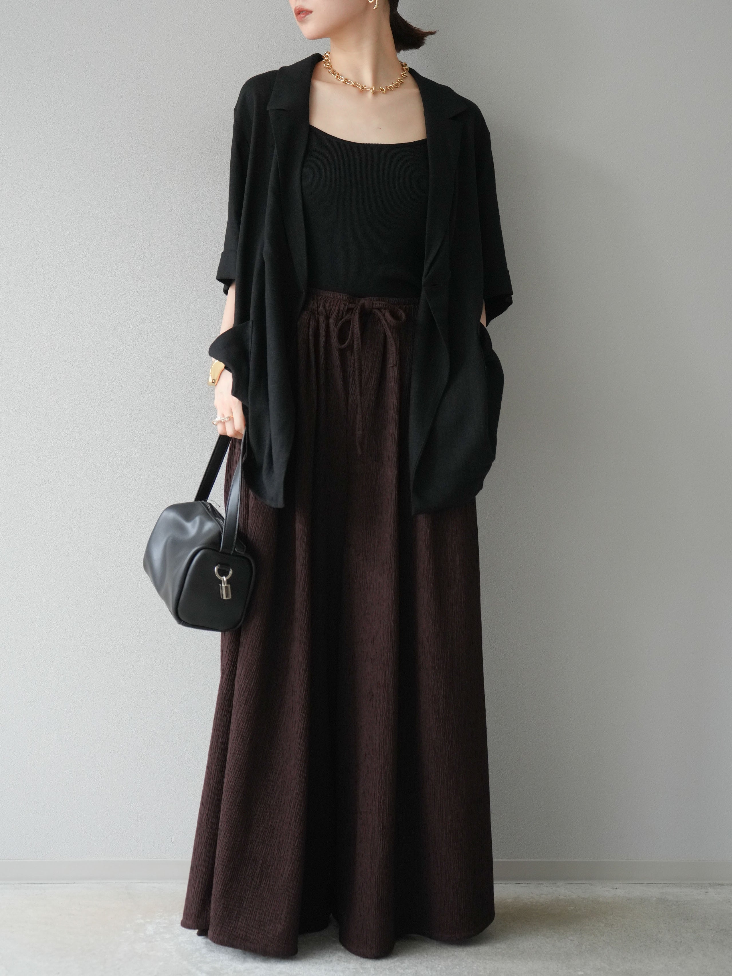 予約]楊柳バギーパンツ/ブラウン – Lumier