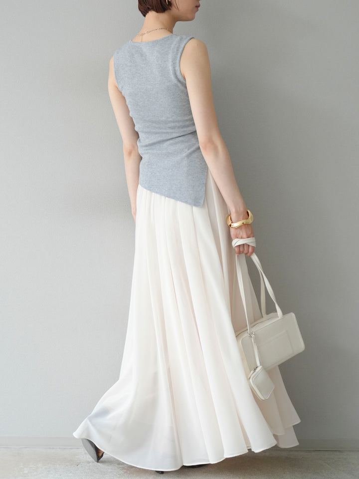 [予約]シフォンフレアスカート/アイボリー