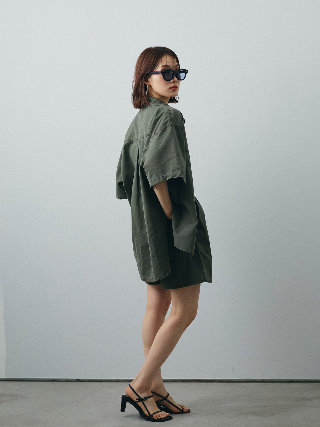 [SET]ミリタリーオーバーシャツ＆ハーフパンツSET UP+ミリタリーオーバーシャツ＆ハーフパンツSET UP(2set)