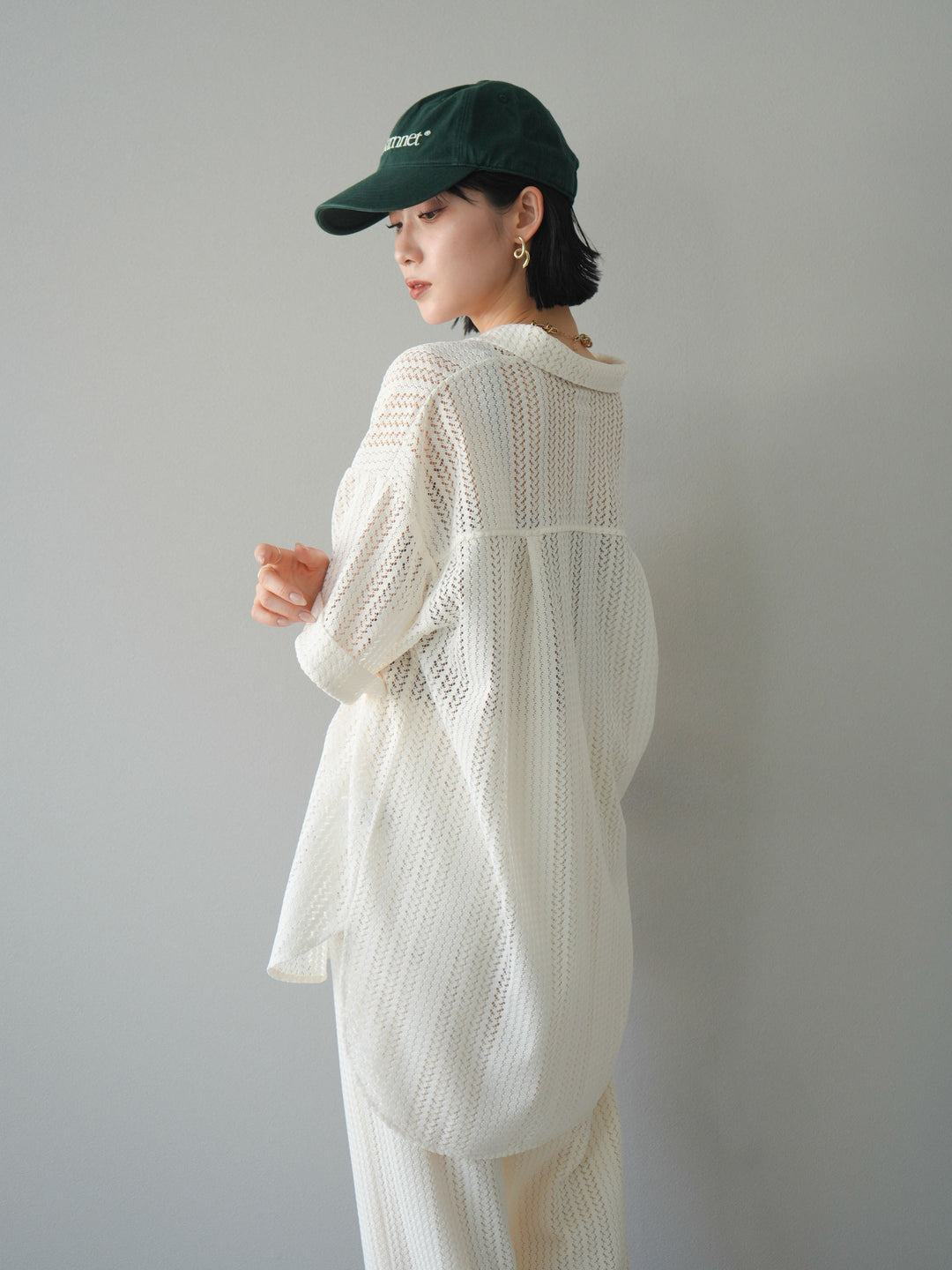 【預購】鏤空蕾絲兩用套頭衫/象牙白