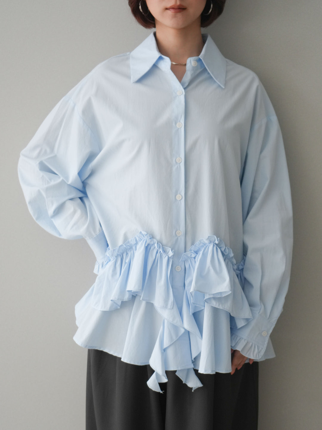 [SET]ラッフルデザインティアードブラウス+ラッフルデザインティアードブラウス(2set)