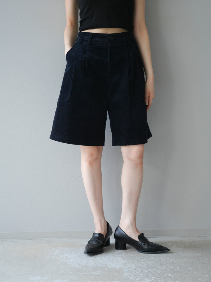 [予約]コーデュロイハーフパンツ/ブラック