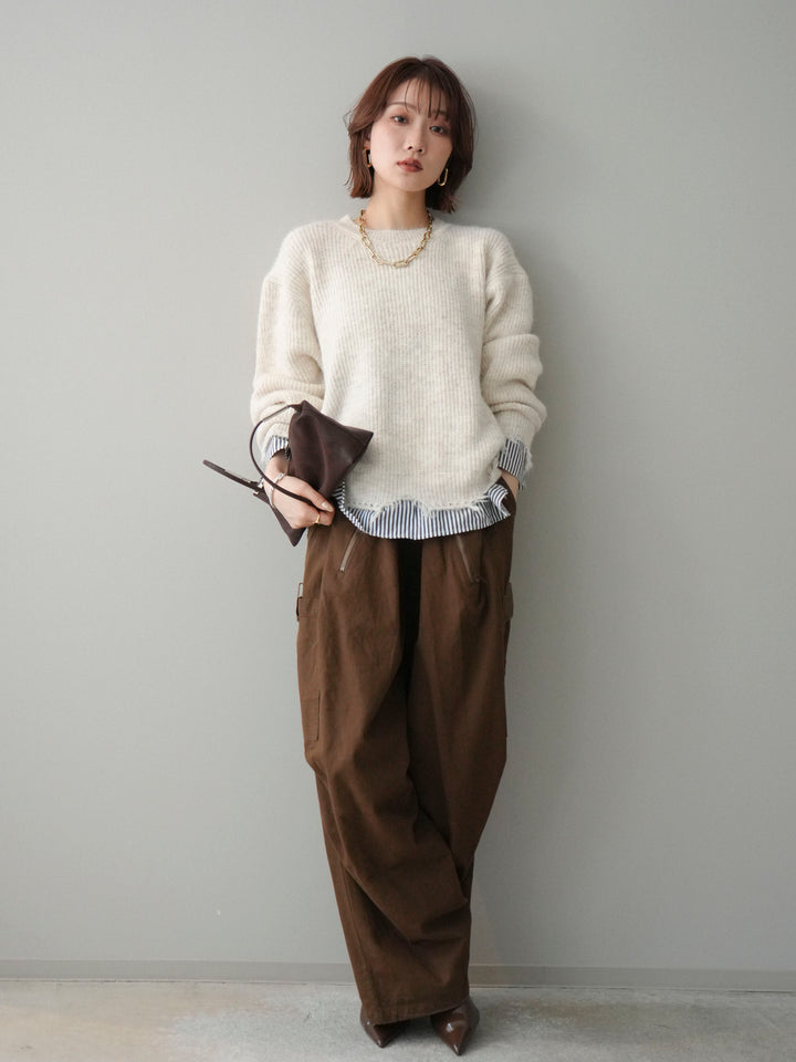 [予約]コットンタックループパンツ/brown