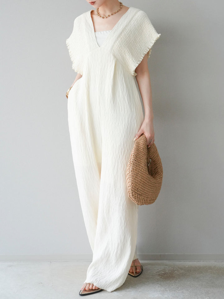 [SET]楊柳シャーリングサロペット+楊柳シャーリングサロペット(2set)