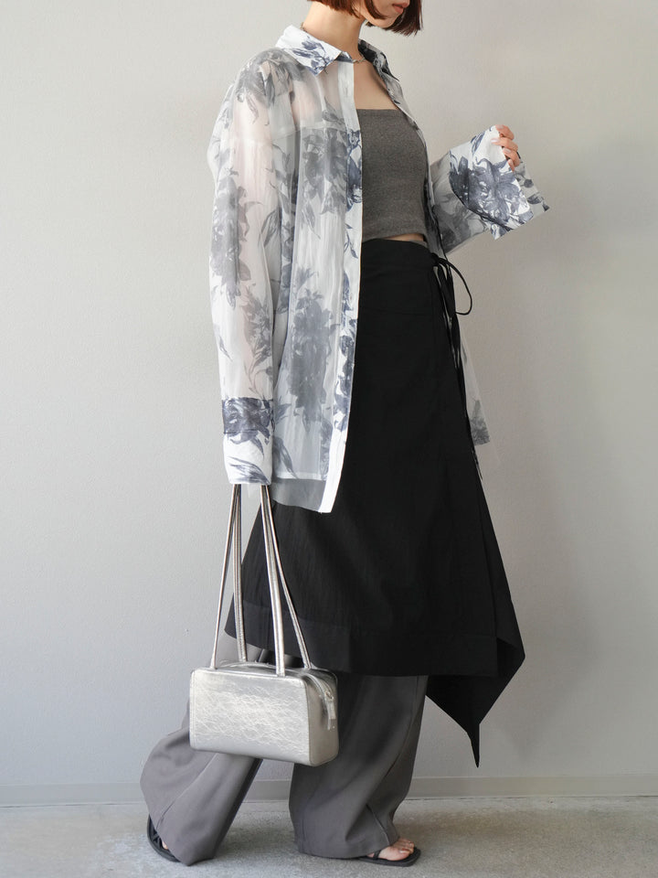 [予約]アシンメトリーレイヤードスカート/ブラック